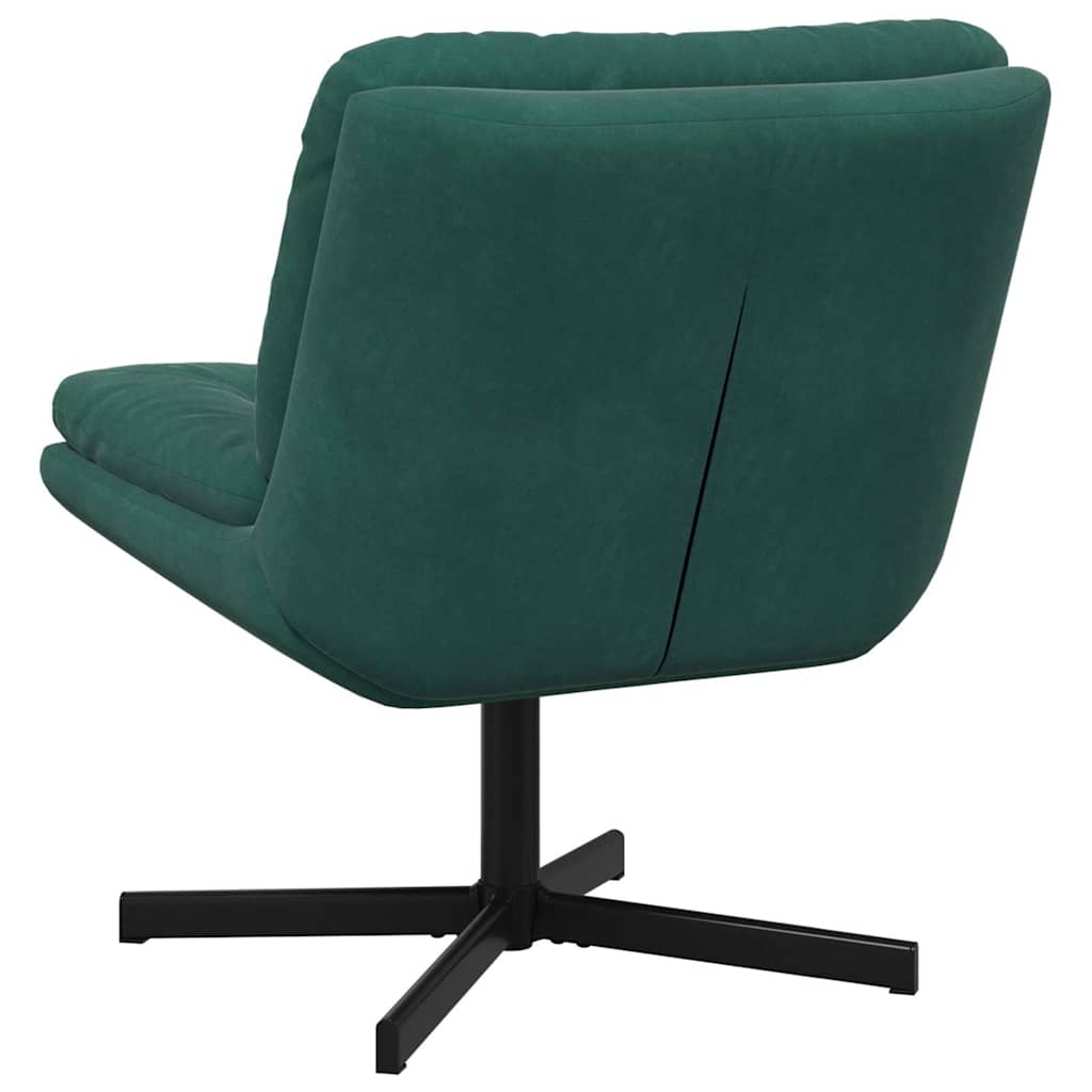 Cadeira Relaxante Giratória Verde Escuro 63 x 75 x 76 cm Veludo