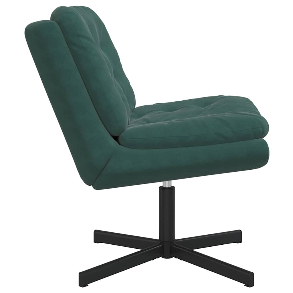 Cadeira Relaxante Giratória Verde Escuro 63 x 75 x 76 cm Veludo