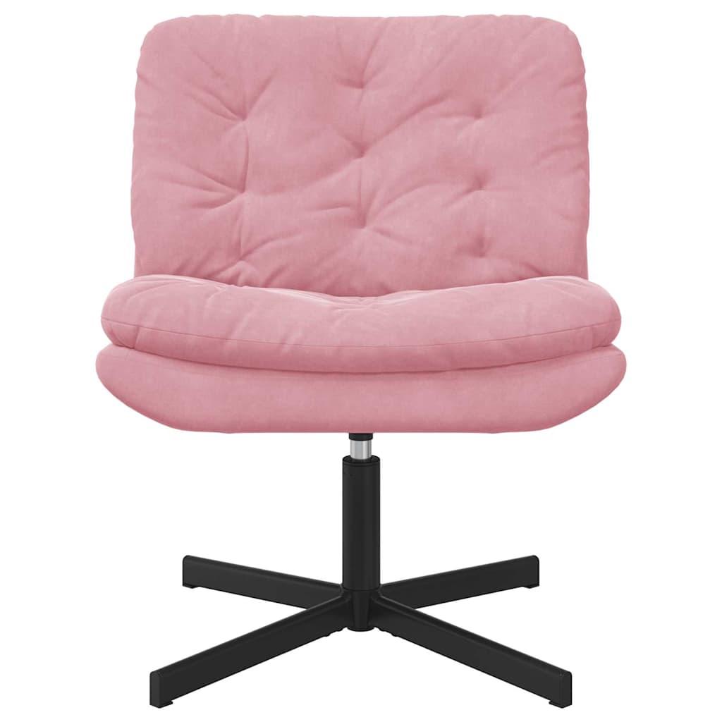 Cadeira Relaxante Giratória Rosa 63 x 75 x 76 cm Veludo