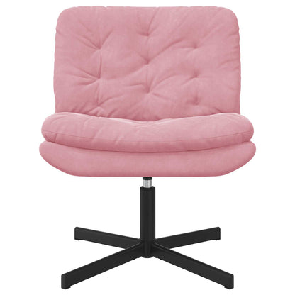 Cadeira Relaxante Giratória Rosa 63 x 75 x 76 cm Veludo