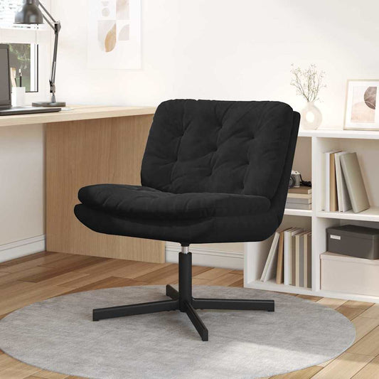 Cadeira Relaxante Giratória Preto 63 x 75 x 76 cm Veludo