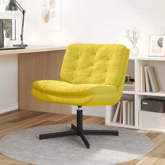 Cadeira Relaxante Giratória Amarelo 63 x 75 x 76 cm Veludo