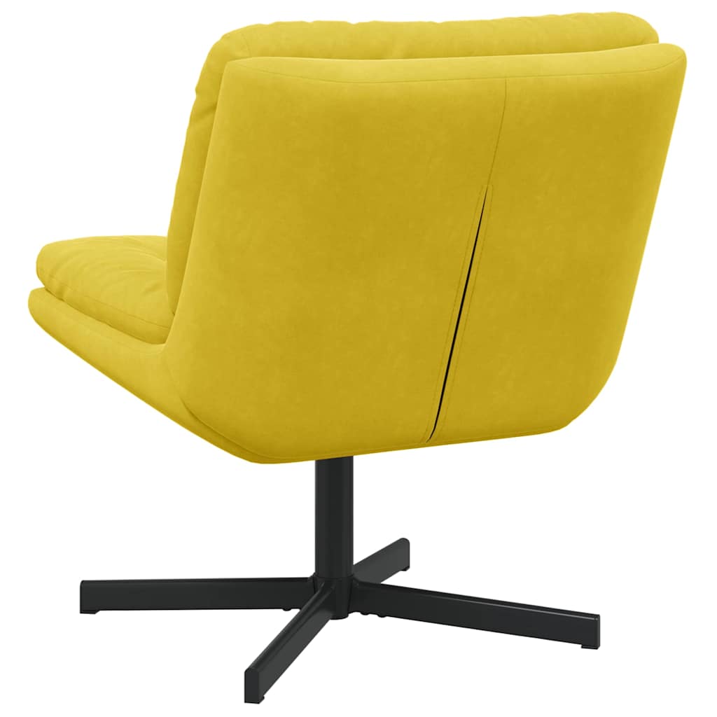 Cadeira Relaxante Giratória Amarelo 63 x 75 x 76 cm Veludo