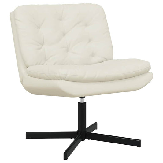 Cadeira Relaxante Giratória Creme 63 x 75 x 76 cm Veludo