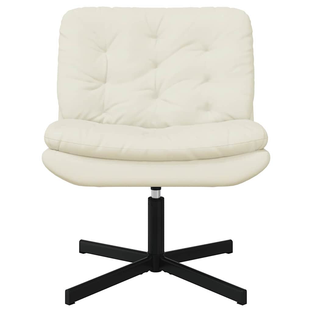Cadeira Relaxante Giratória Creme 63 x 75 x 76 cm Veludo