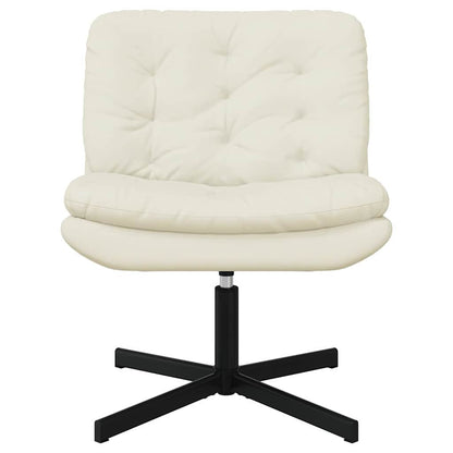 Cadeira Relaxante Giratória Creme 63 x 75 x 76 cm Veludo