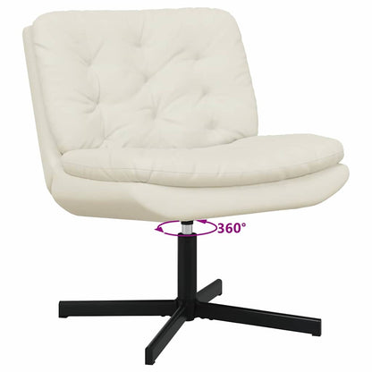 Cadeira Relaxante Giratória Creme 63 x 75 x 76 cm Veludo
