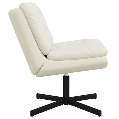 Cadeira Relaxante Giratória Creme 63 x 75 x 76 cm Veludo