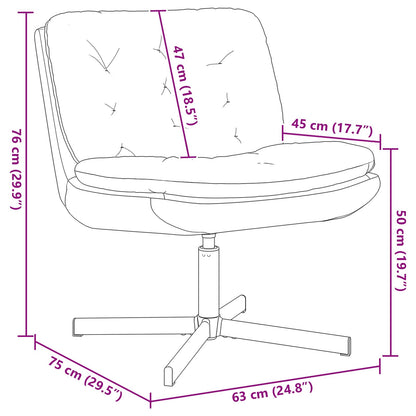 Cadeira Relaxante Giratória Creme 63 x 75 x 76 cm Veludo