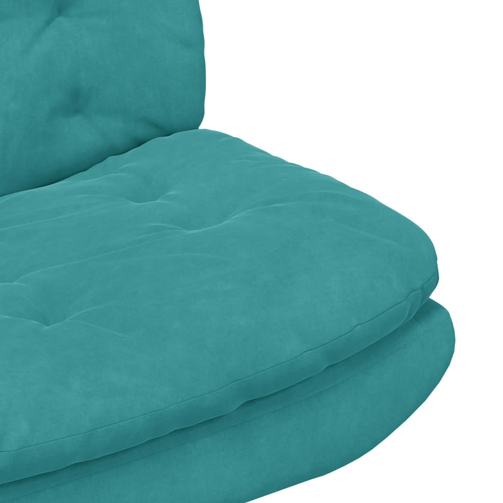 Cadeira Relaxante Giratória Turquesa 63 x 75 x 76 cm Veludo