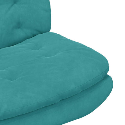 Cadeira Relaxante Giratória Turquesa 63 x 75 x 76 cm Veludo