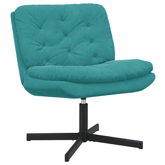 Cadeira Relaxante Giratória Turquesa 63 x 75 x 76 cm Veludo