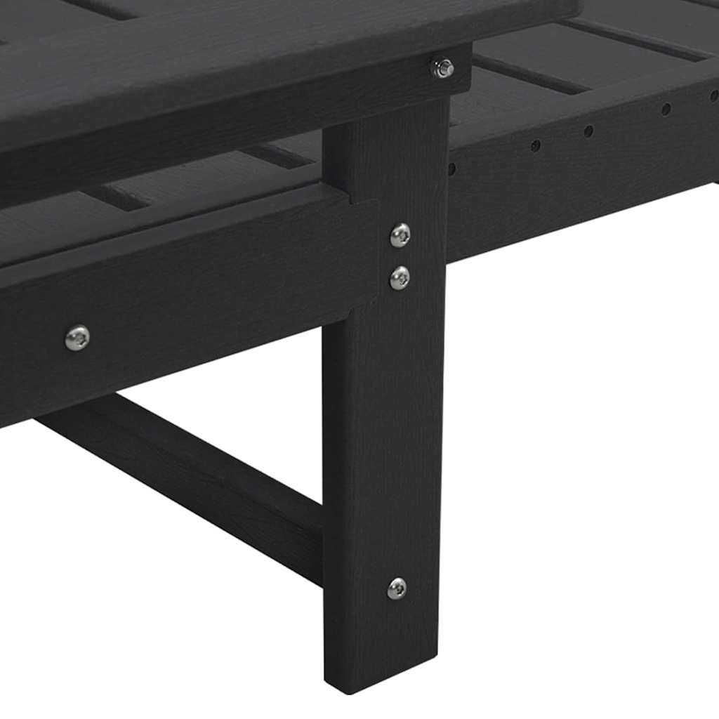 Móveis de Lounge para Jardim 2 pcs Preto 53 x 195.5 x 30cm