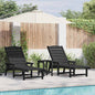 Móveis de Lounge para Jardim 2 pcs Preto 53 x 195.5 x 30cm