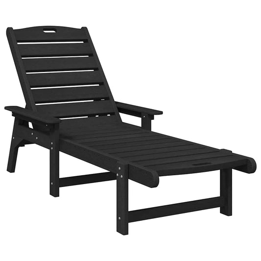Móveis de Lounge para Jardim 2 pcs Preto 53 x 195.5 x 30cm