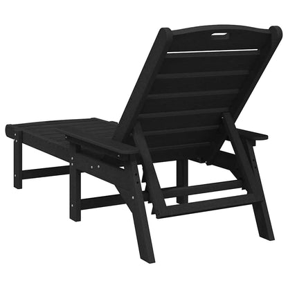 Móveis de Lounge para Jardim 2 pcs Preto 53 x 195.5 x 30cm