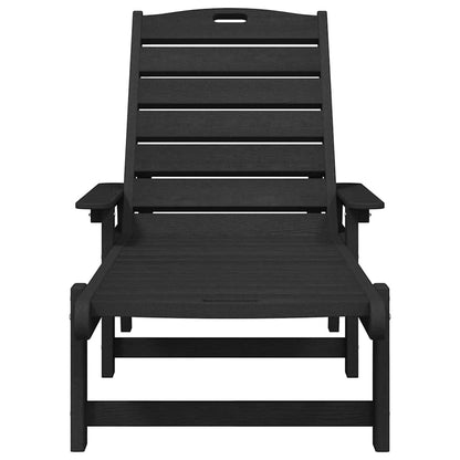 Móveis de Lounge para Jardim 2 pcs Preto 53 x 195.5 x 30cm