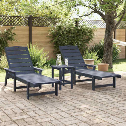 Móveis de Lounge para Jardim 3 pcs Azul-marinho 38 x 38 x 46cm