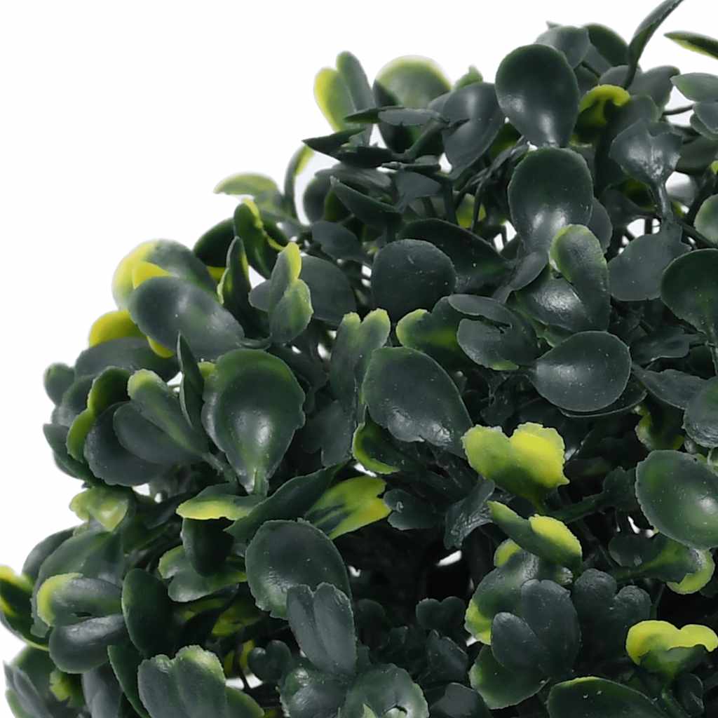 Bolas artificiais de buxo com luzes LED 2 pcs verde 22 cm