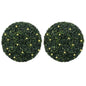 Bolas artificiais de buxo com luzes LED 2 pcs verde 52 cm