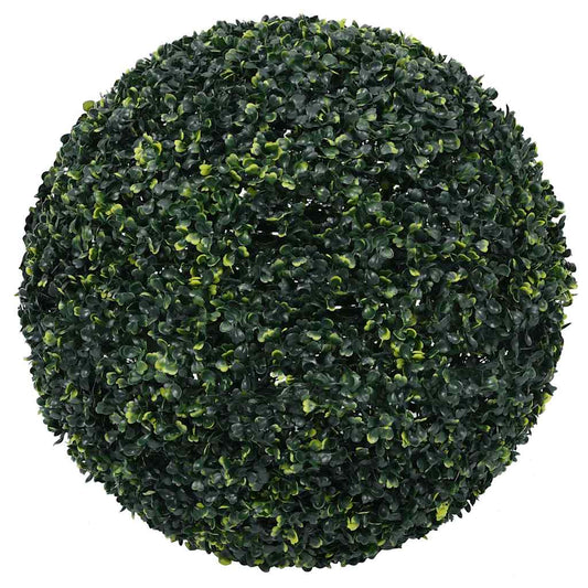 Bolas artificiais de buxo com luzes LED 2 pcs verde 52 cm