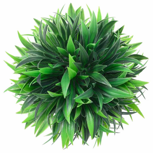 Bolas artificiais de buxo com luzes LED 2 pcs verde 30 cm
