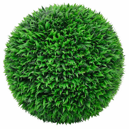 Bolas artificiais de buxo com luzes LED 2 pcs verde 55 cm