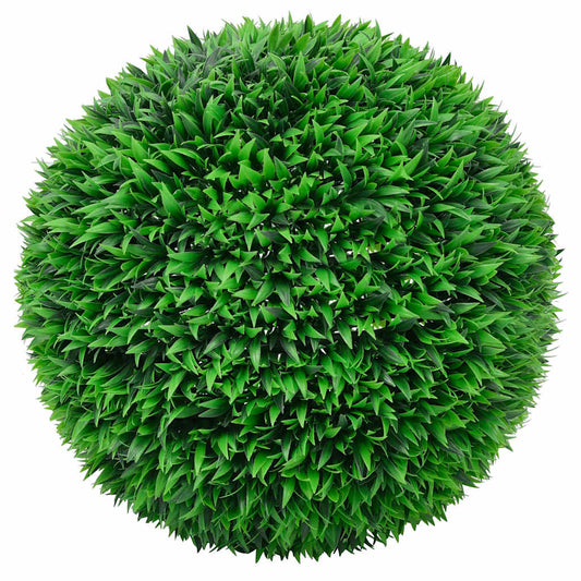 Bolas artificiais de buxo com luzes LED 2 pcs verde 55 cm