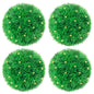 Bolas artificiais de buxo com luzes LED 4 pcs verde 12 cm