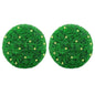 Bolas artificiais de buxo com luzes LED 2 pcs verde 27 cm