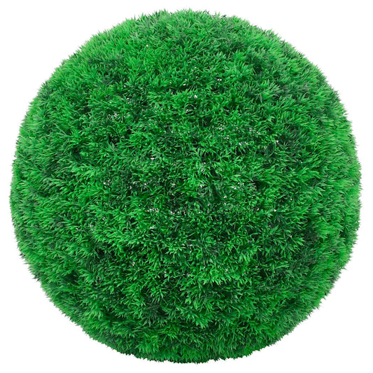 Bolas artificiais de buxo com luzes LED 2 pcs verde 27 cm