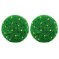 Bolas artificiais de buxo com luzes LED 2 pcs verde 35 cm