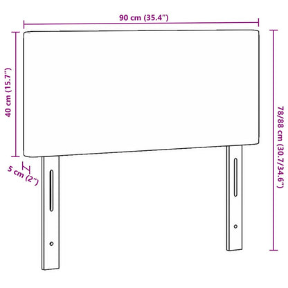 Cabeceira com cabeceira Cinza Escuro 90 cm Couro Sintético