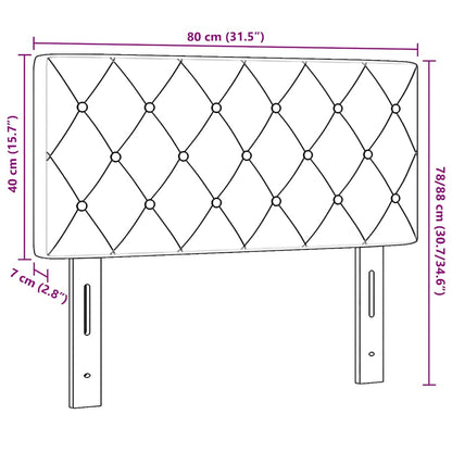 Cabeceira com cabeceira Cinza Escuro 80 cm Couro Sintético