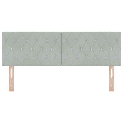 Cabeceira com cabeceira Cinzento-claro 144 cm Couro Sintético