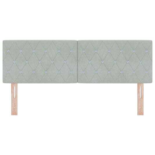 Cabeceira com cabeceira Cinzento-claro 144 cm Couro Sintético