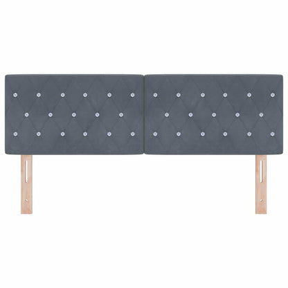 Cabeceira com cabeceira Cinza Escuro 144 cm Couro Sintético