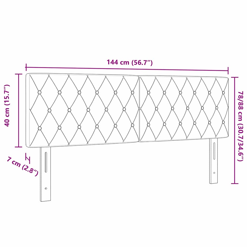 Cabeceira com cabeceira Cinza Escuro 144 cm Couro Sintético
