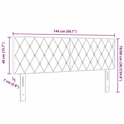 Cabeceira com cabeceira Cinza Escuro 144 cm Couro Sintético