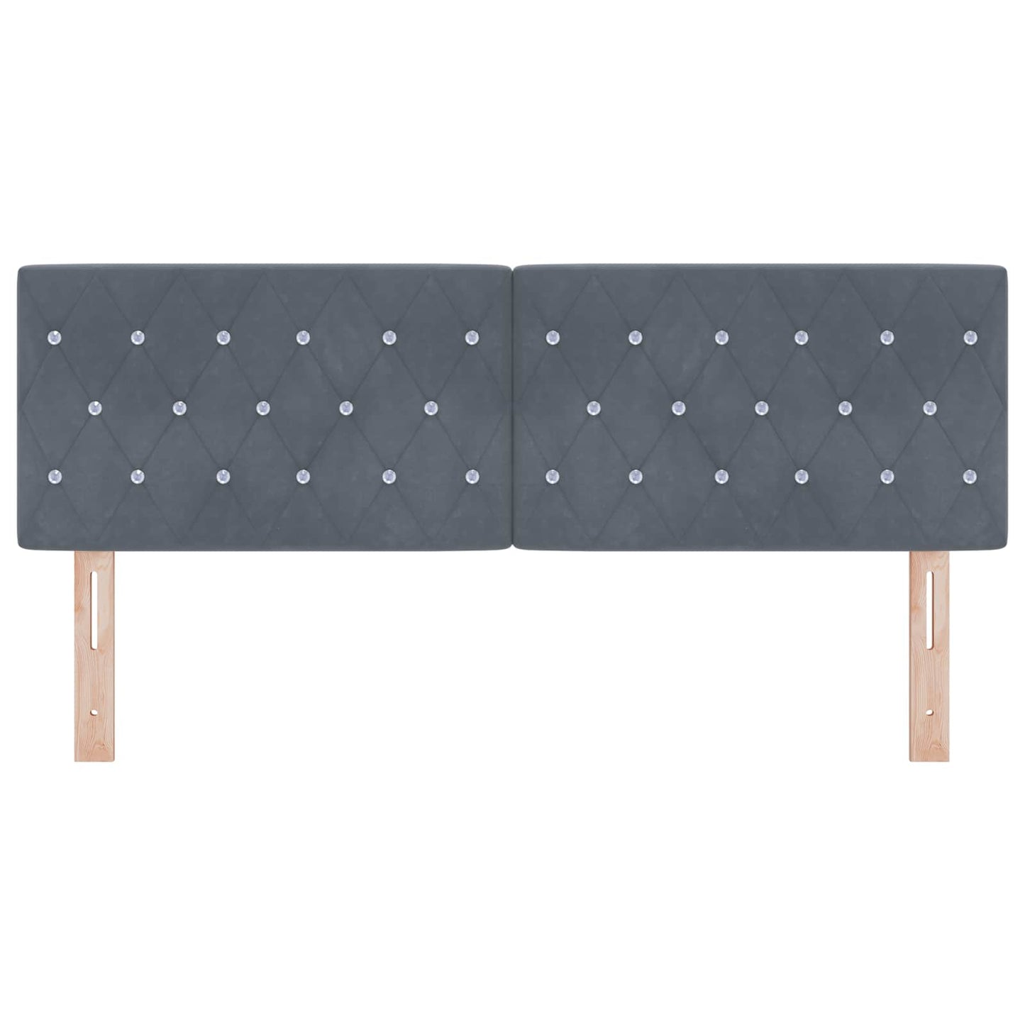 Cabeceira com cabeceira Cinza Escuro 160 cm Couro Sintético