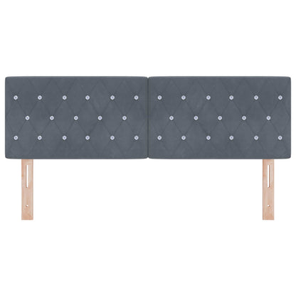 Cabeceira com cabeceira Cinza Escuro 160 cm Couro Sintético