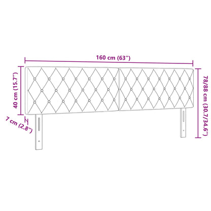Cabeceira com cabeceira Cinza Escuro 160 cm Couro Sintético