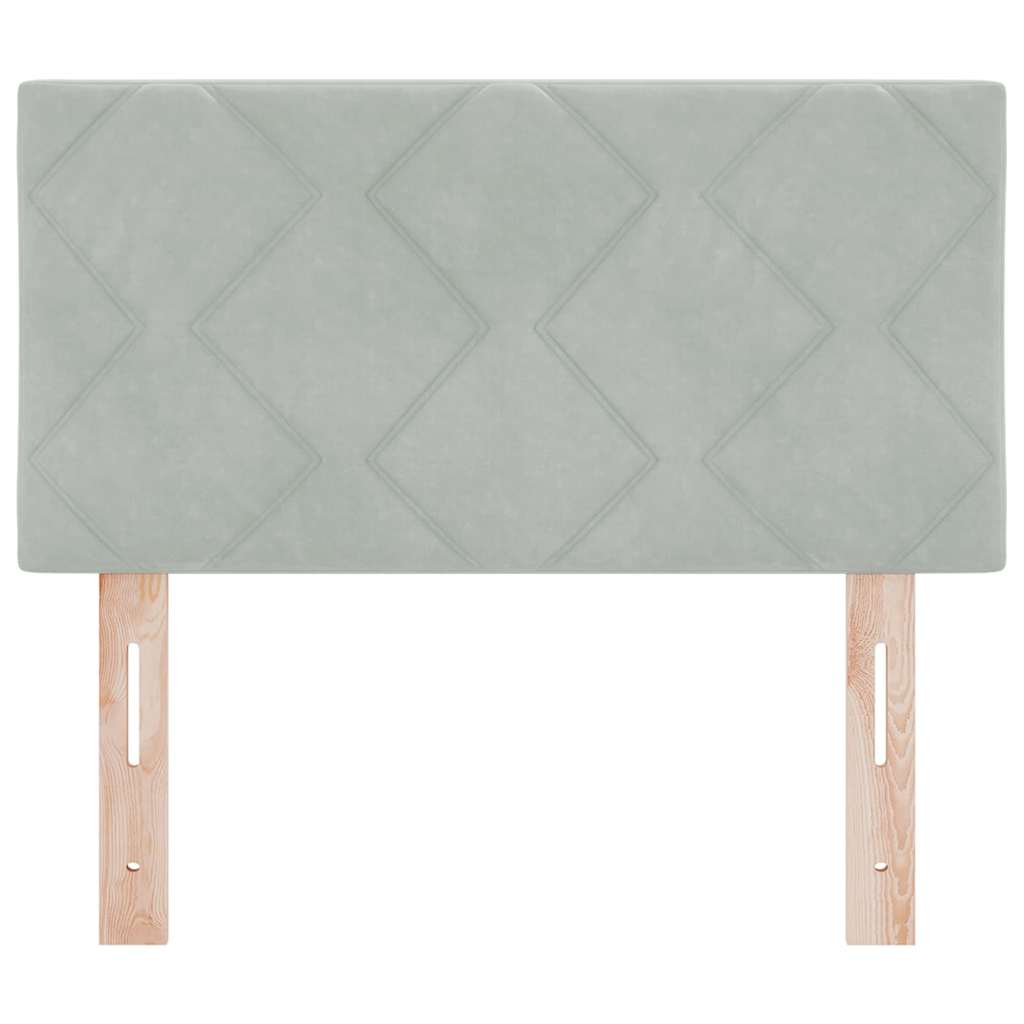 Cabeceira com cabeceira Cinzento-claro 80 cm Veludo