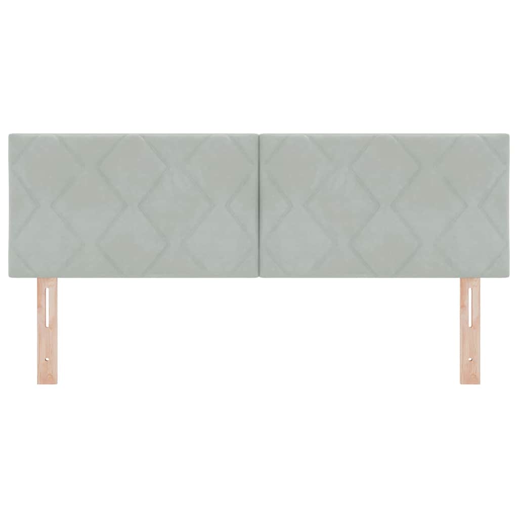 Cabeceira com cabeceira Cinzento-claro 144 cm Veludo