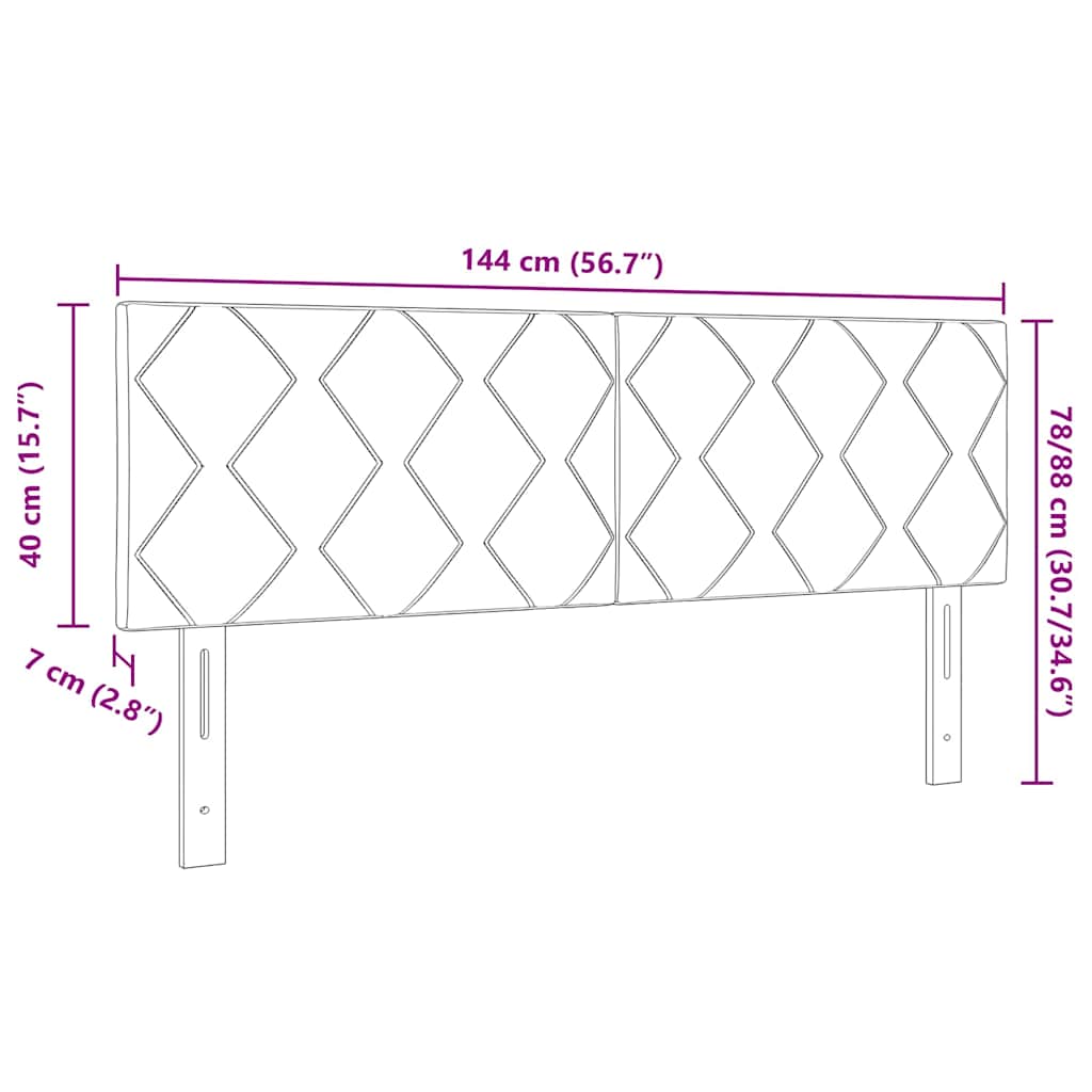 Cabeceira com cabeceira Cinzento-claro 144 cm Veludo