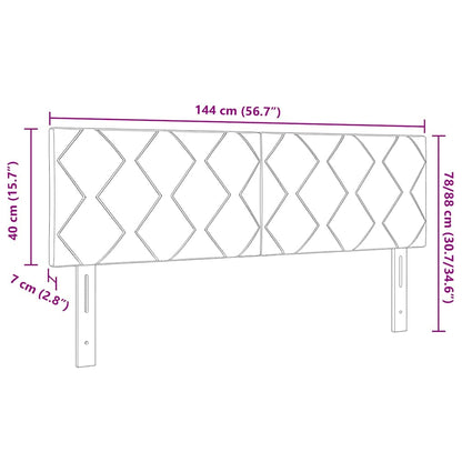 Cabeceira com cabeceira Cinzento-claro 144 cm Veludo
