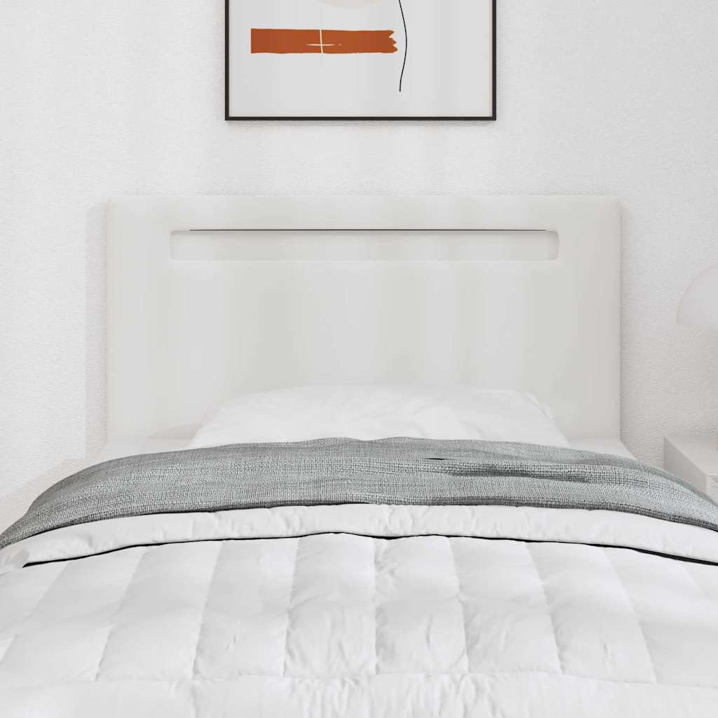 Cabeceira LED Branco 100 cm Couro Sintético