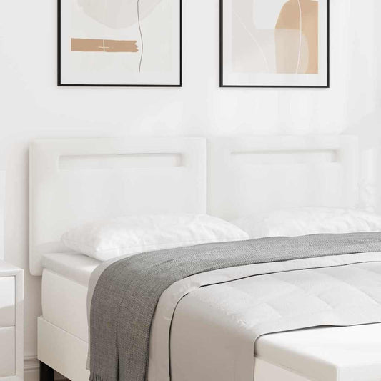 Cabeceira LED Branco 160 cm Couro Sintético