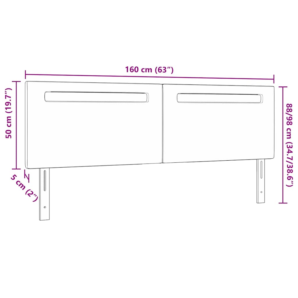 Cabeceira LED Branco 160 cm Couro Sintético