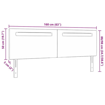 Cabeceira LED Branco 160 cm Couro Sintético